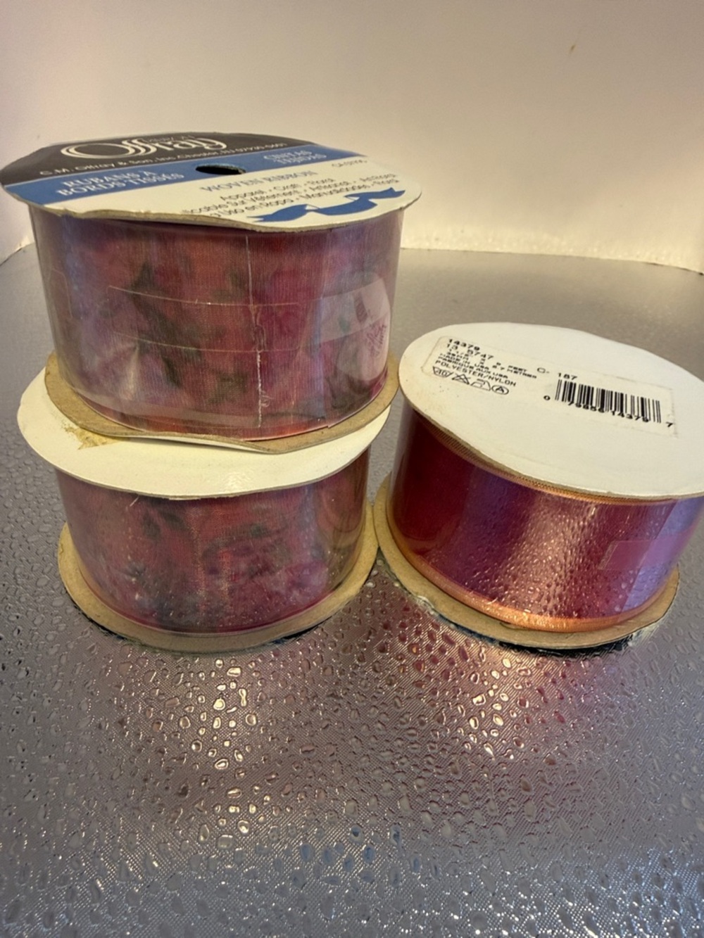 Sheer Pink Craft Ribbon Roll - Vibrant Pink Accent